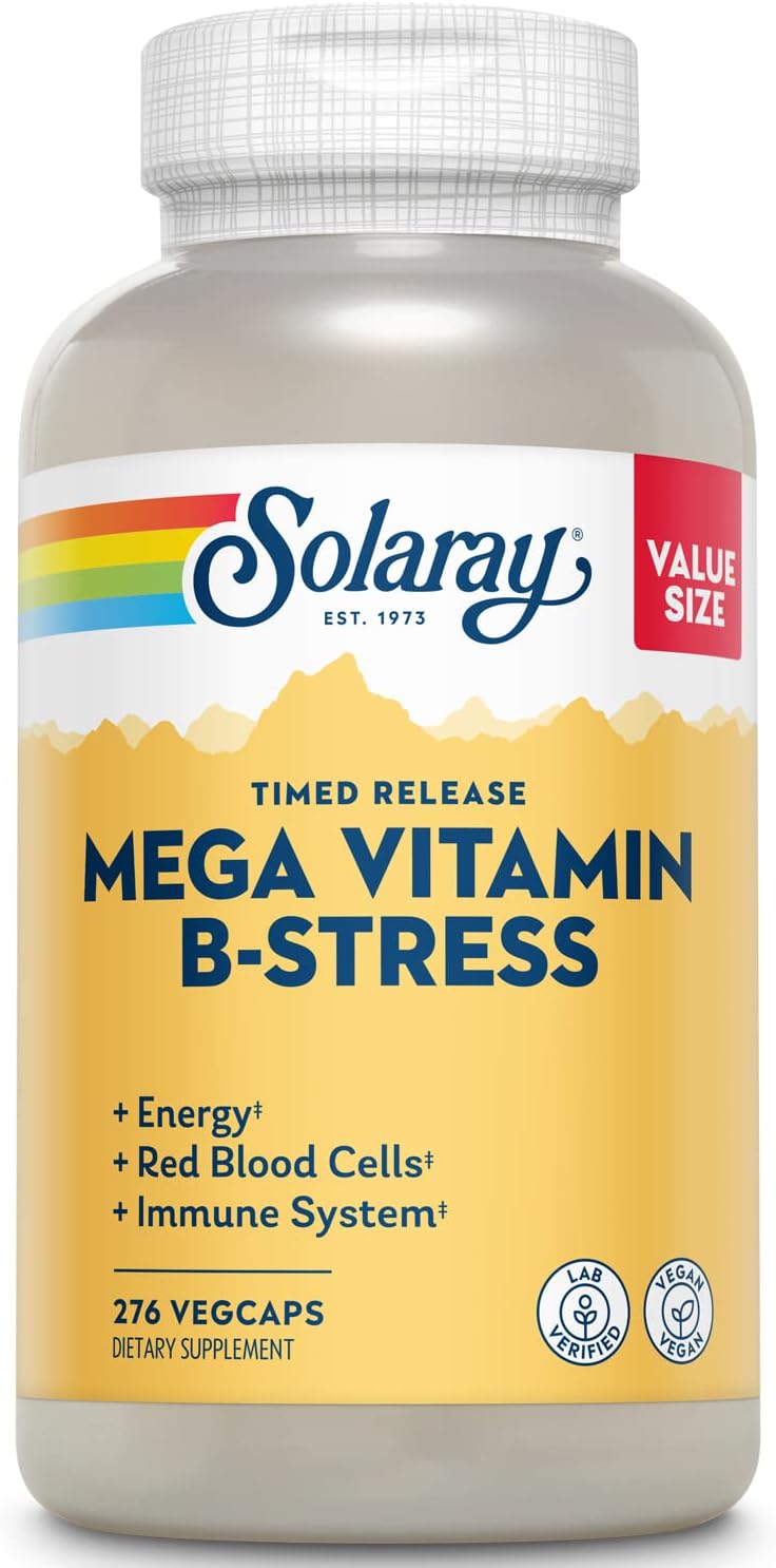 SOLARAY Mega Vitamin B-Stress Timed Release for Energy Support