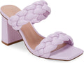 Braided Heels Sandals Chunky Block Heel Double Strap (Style Q3QS)