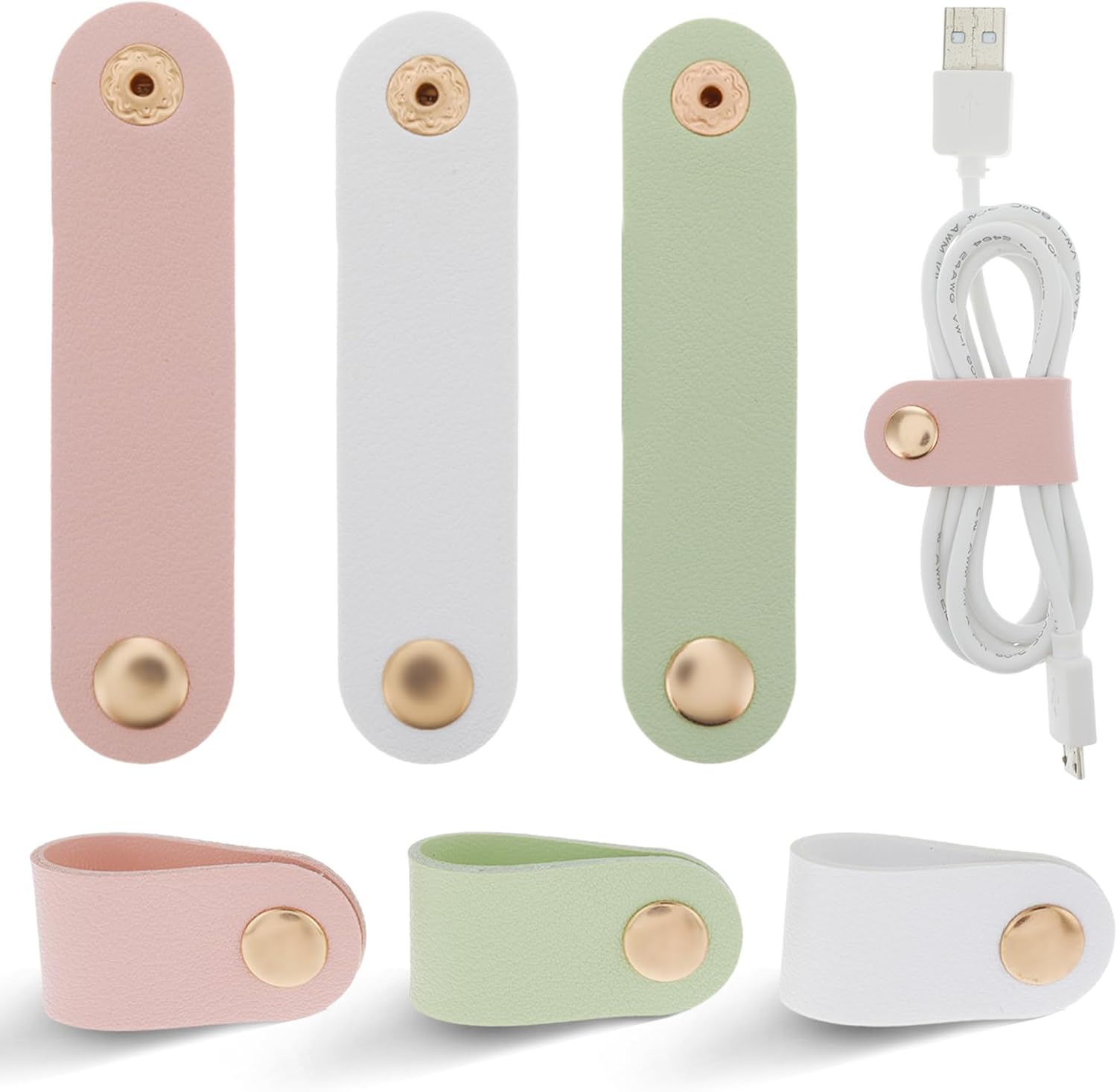 Ultimate Cable Management - 6PC PU Leather Organizer Set