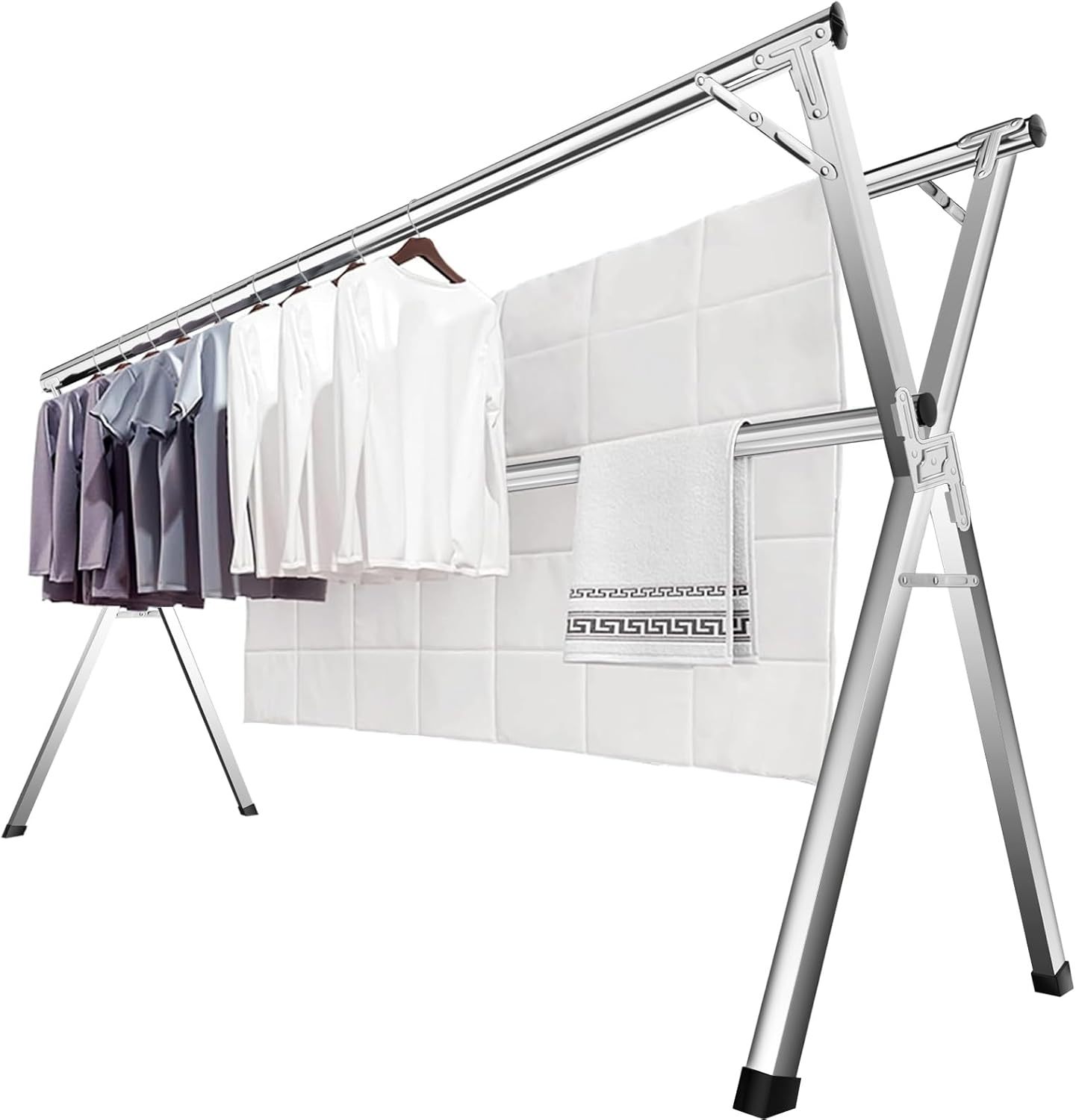 JAUREE 63 Inches Clothes Drying Rack for Indoor and Outdoor Use