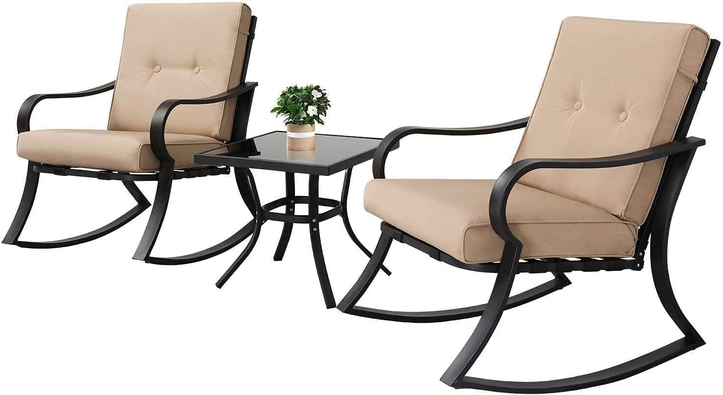Oakmont Outdoor Furniture 3 Piece Bistro Set with Rocking Chairs