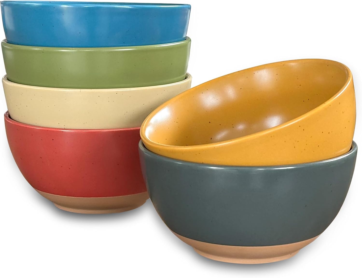 Mora Ceramic Artisan Matte Small Dessert Bowls - 16oz Set of 6