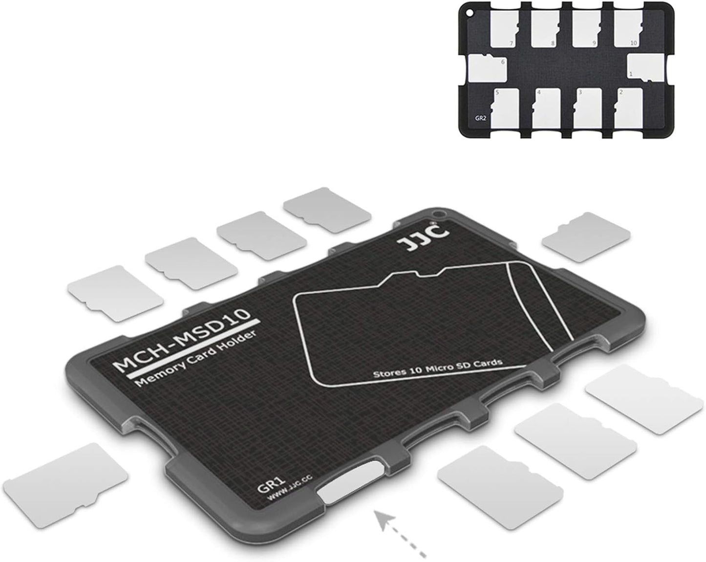 JJC 10-Slot Micro SD Card Holder: Compact, Portable Storage