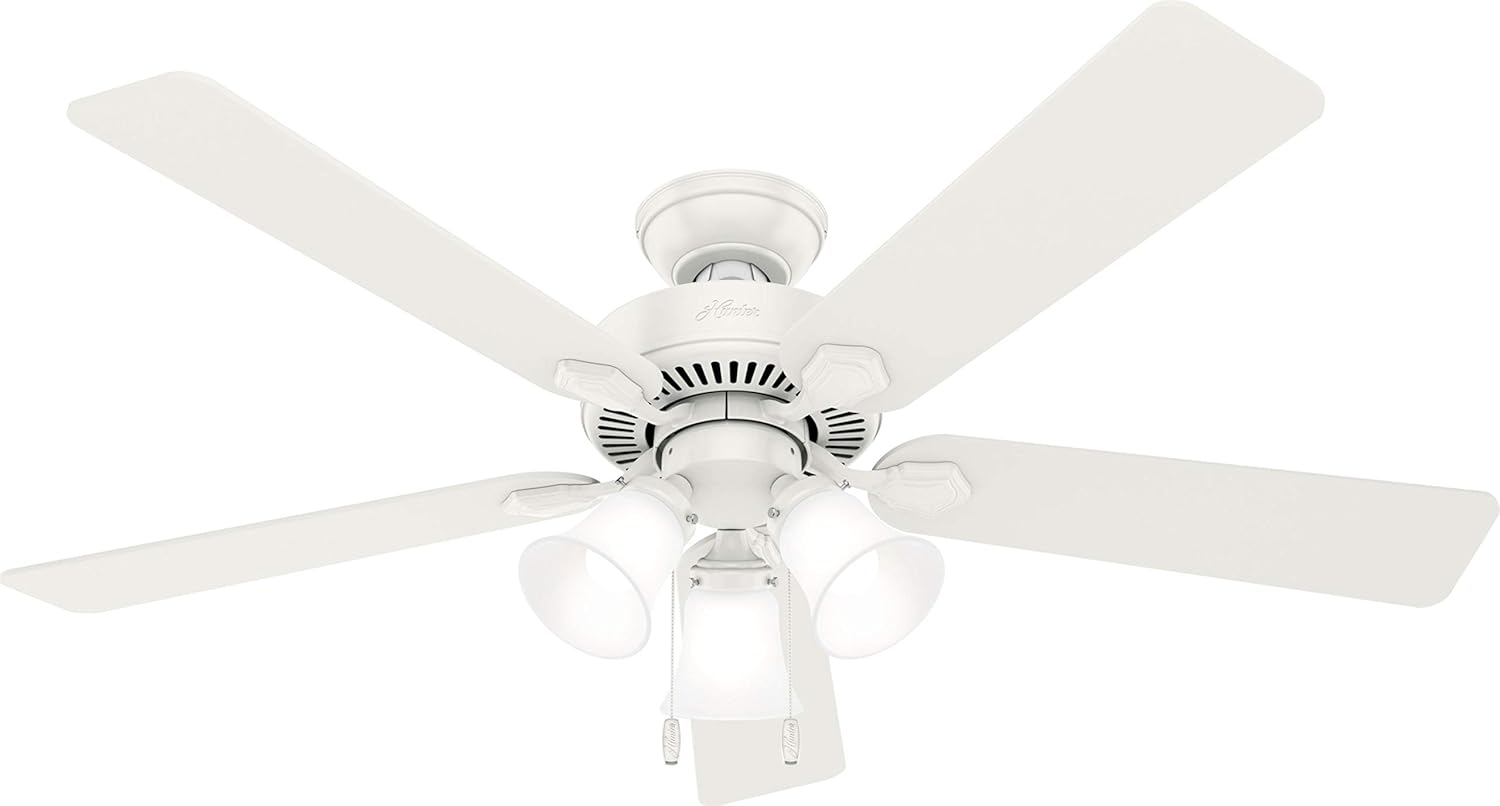 Hunter 52 Inch Indoor Ceiling Fan with LED Lights for Comfort