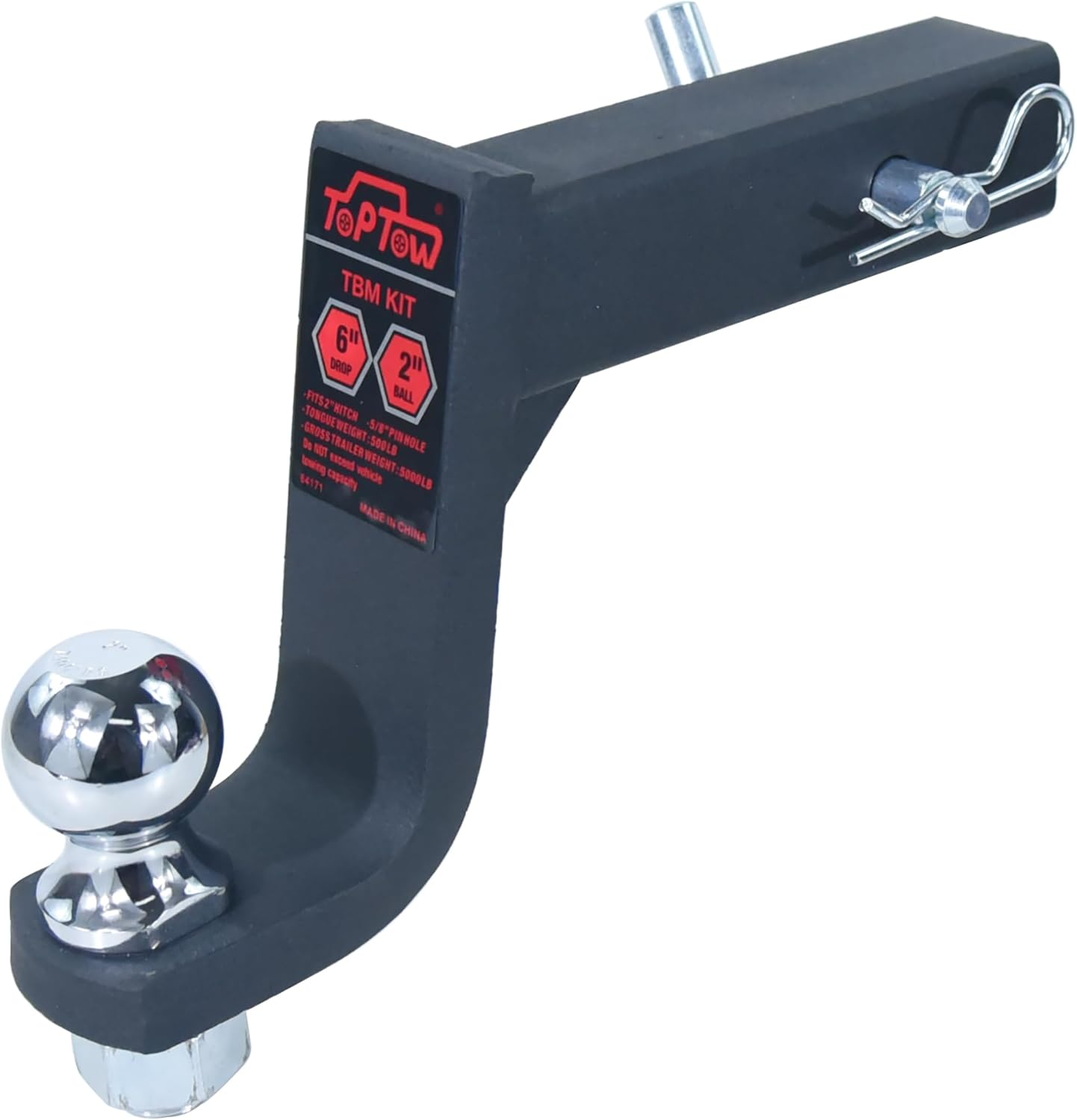 TOPTOW Trailer Hitch Ball Mount Kit for Easy Towing and Durability