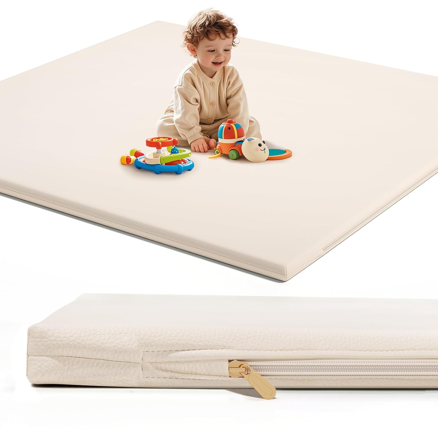 Extra Thicker Vegan Leather Baby Play Mat