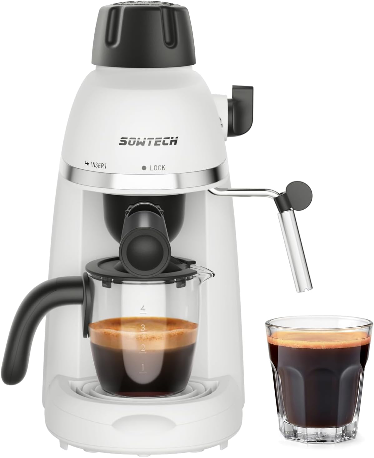 SOWTECH Espresso Maker: Frothy Cappuccinos in 1-4 Cups