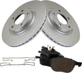 TRQ Front Brake Pad & Rotor Kit Ceramic Premium G-Coated - Smooth