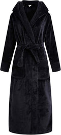 Richie House Women's Plush Soft Warm Fleece Bathrobe Robe - Cozy Long