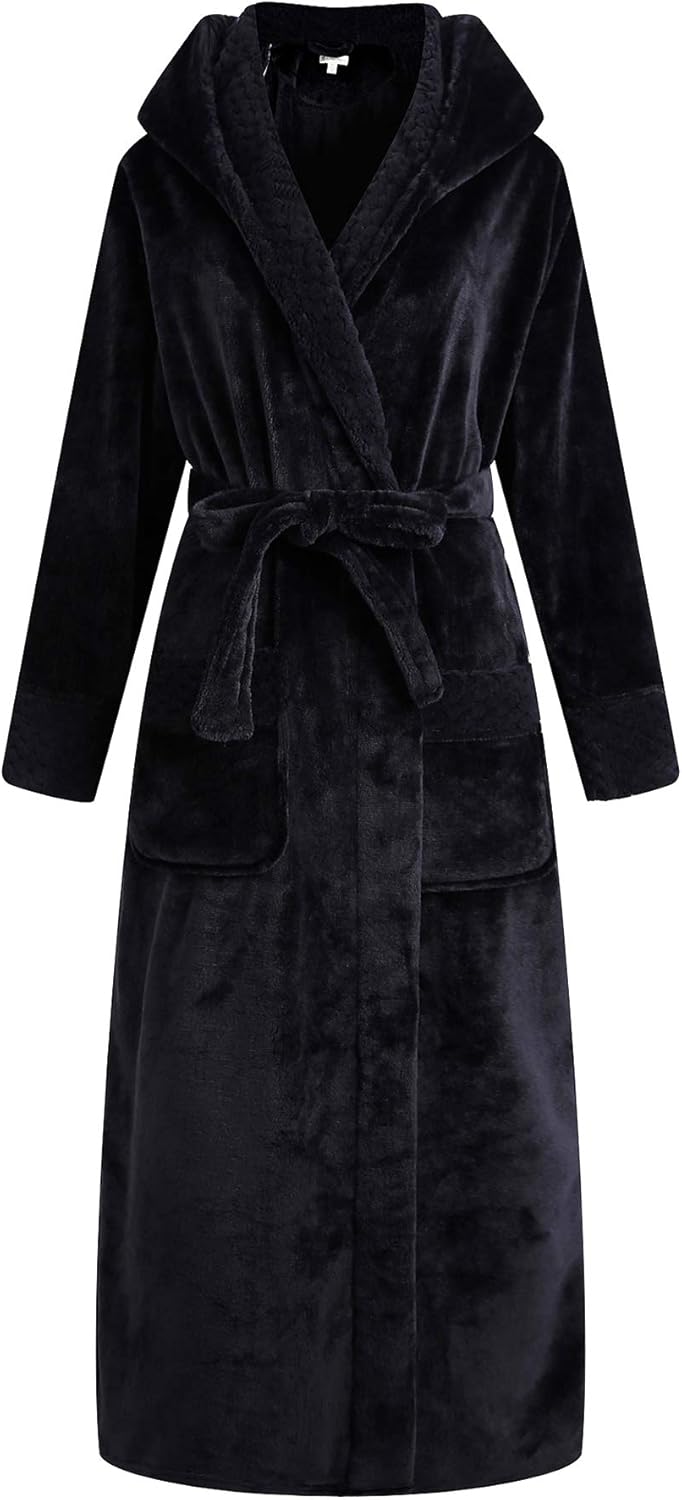 Richie House Women's Plush Soft Warm Fleece Bathrobe Robe RH1591