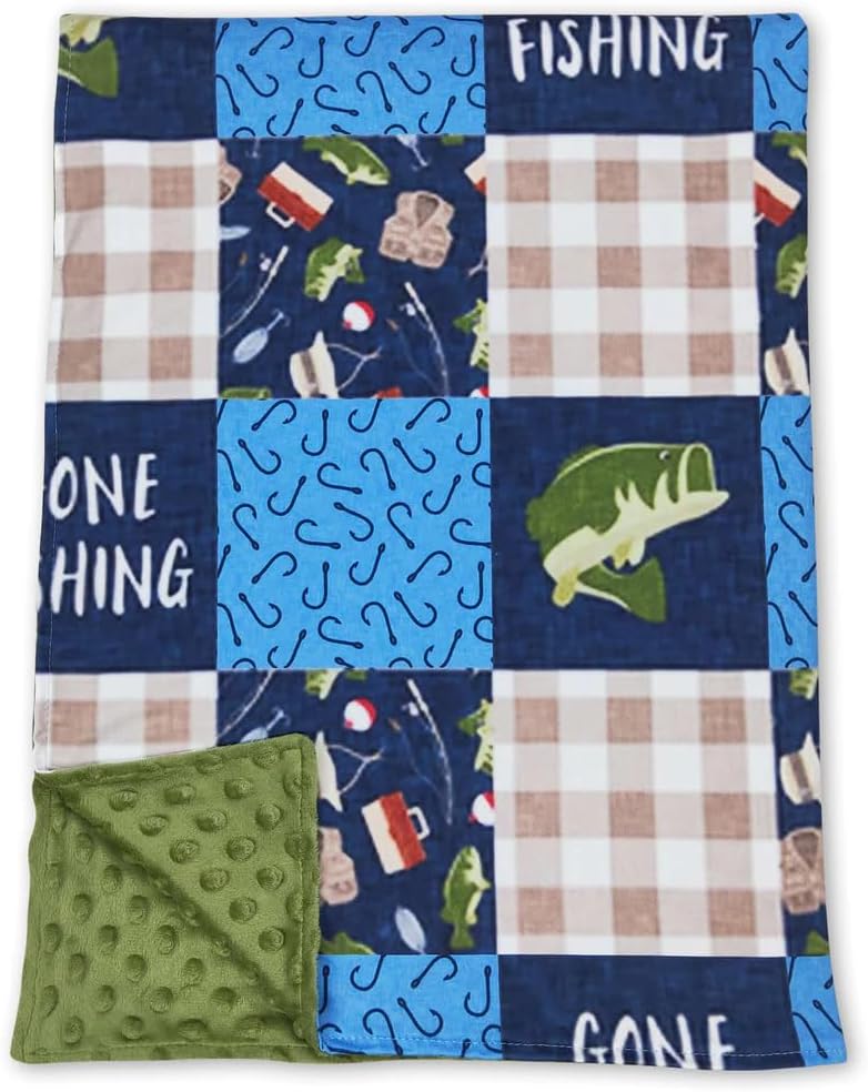 Cozy Fishing Patchwork Baby Blanket