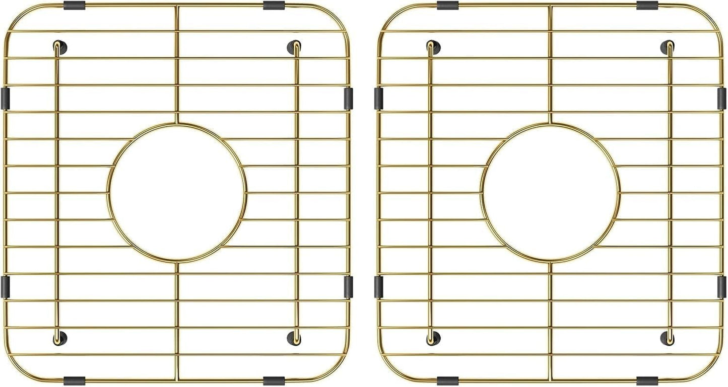 Gold Metal Kitchen Sink Racks - 2 Pack Stainless Steel Protectors