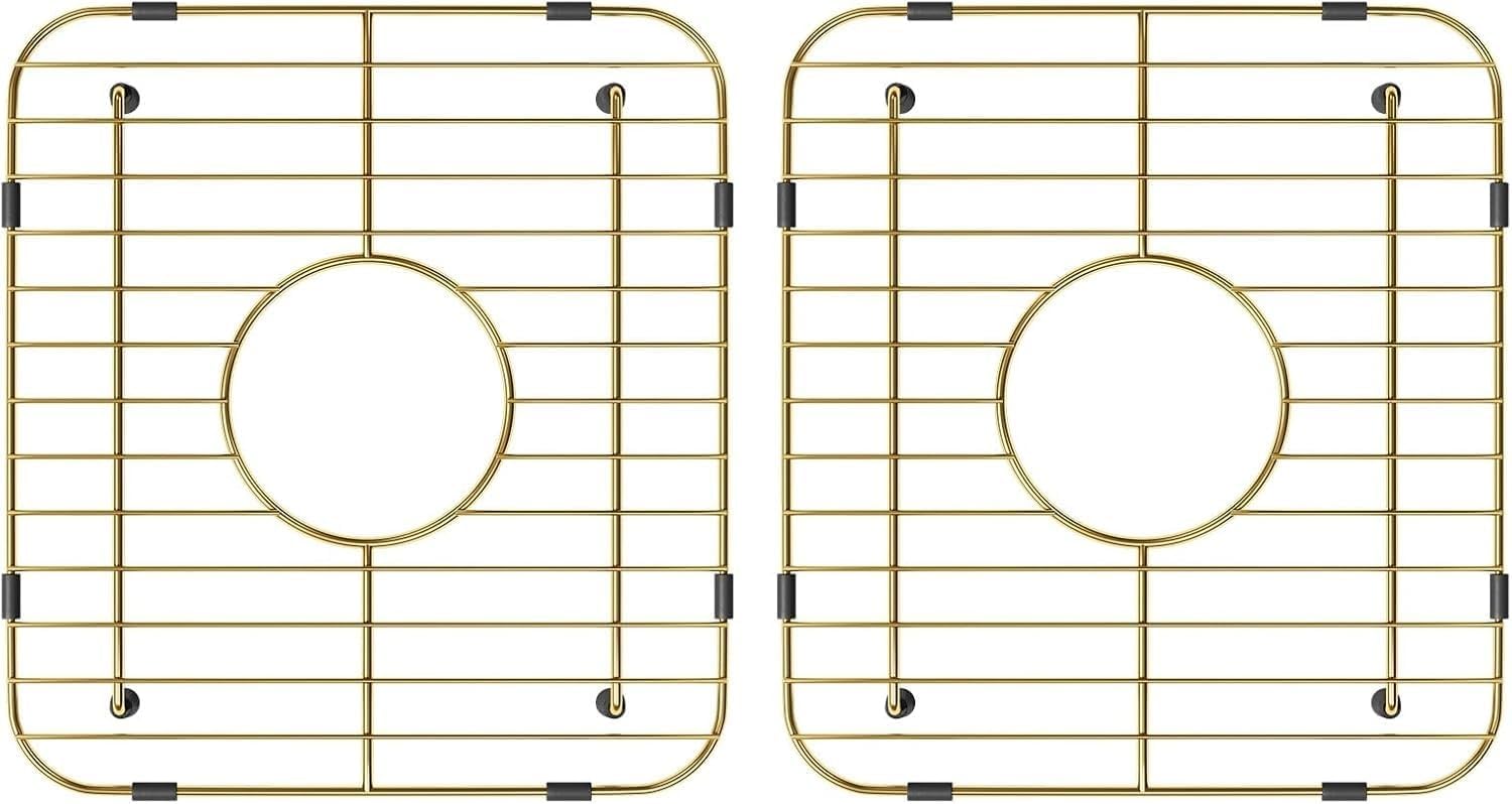 Gold Metal Kitchen Sink Racks - 2 Pack Stainless Steel Protectors
