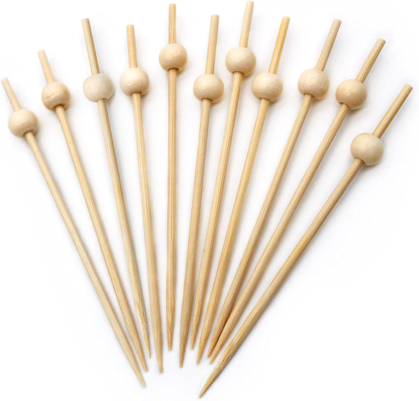 200 Wood Pearl Cocktail Picks for Fancy Decor