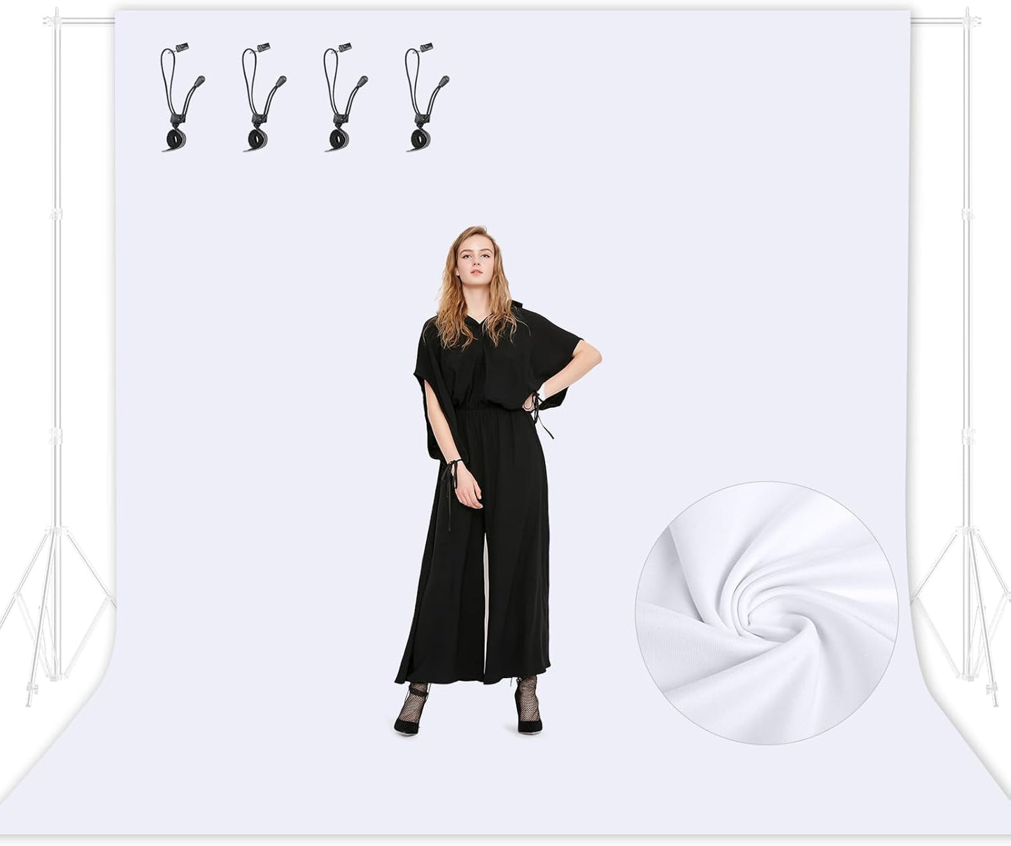 White Photography Backdrop 8.5x10ft - Washable Polyester Fabric