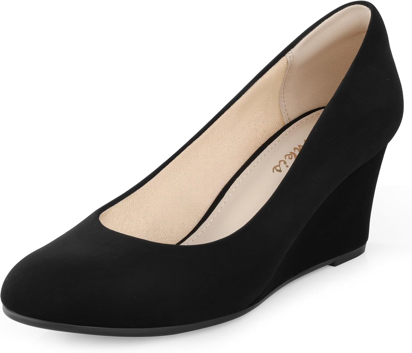 Ankis Closed Toe Wedges for Women - Comfortable 2.5 Inch Heels