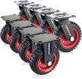 POWERTEC 8 Inch Caster Wheels Set of 8 for Heavy Duty Use