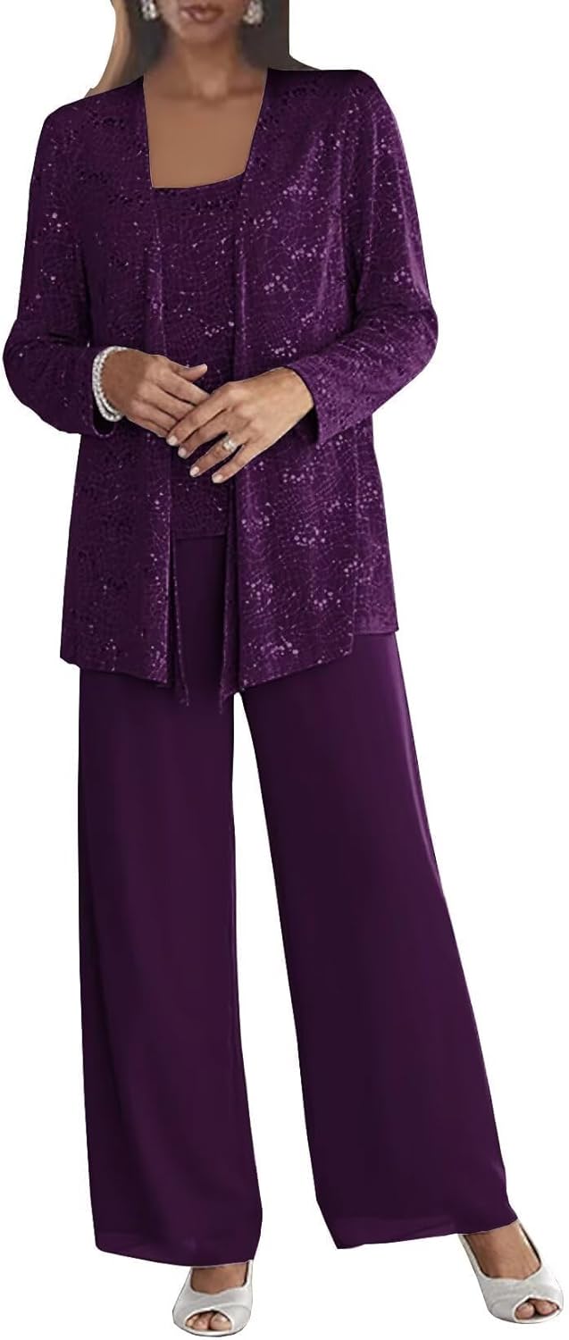 Chiffon Mother of The Bride Pant Suits for Elegant Weddings