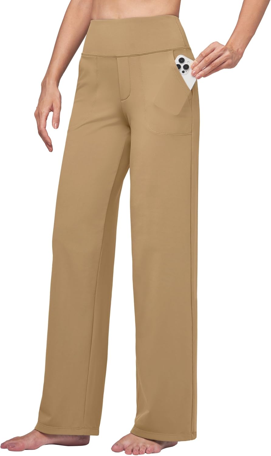 Willit Women's Yoga Pants Wide Leg Dress Work Pants with Pockets