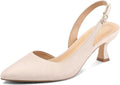 Women's Pumps Slingback Kitten Heels Pointed Toe - Comfortable 2in