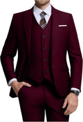 Men's 3 Piece Slim Fit Suit Set - Tailored Look for Weddings 3D