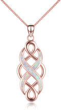 YFN Irish Celtic Knot Created Opal Pendant Necklace - Timeless Celtic