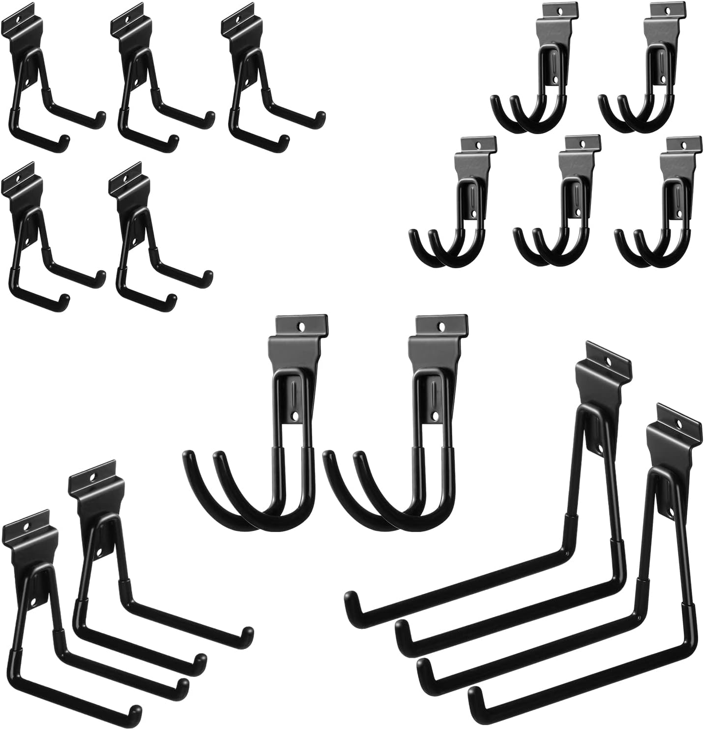 16 Pack Heavy Duty Slatwall Hooks for Garage Storage Solutions