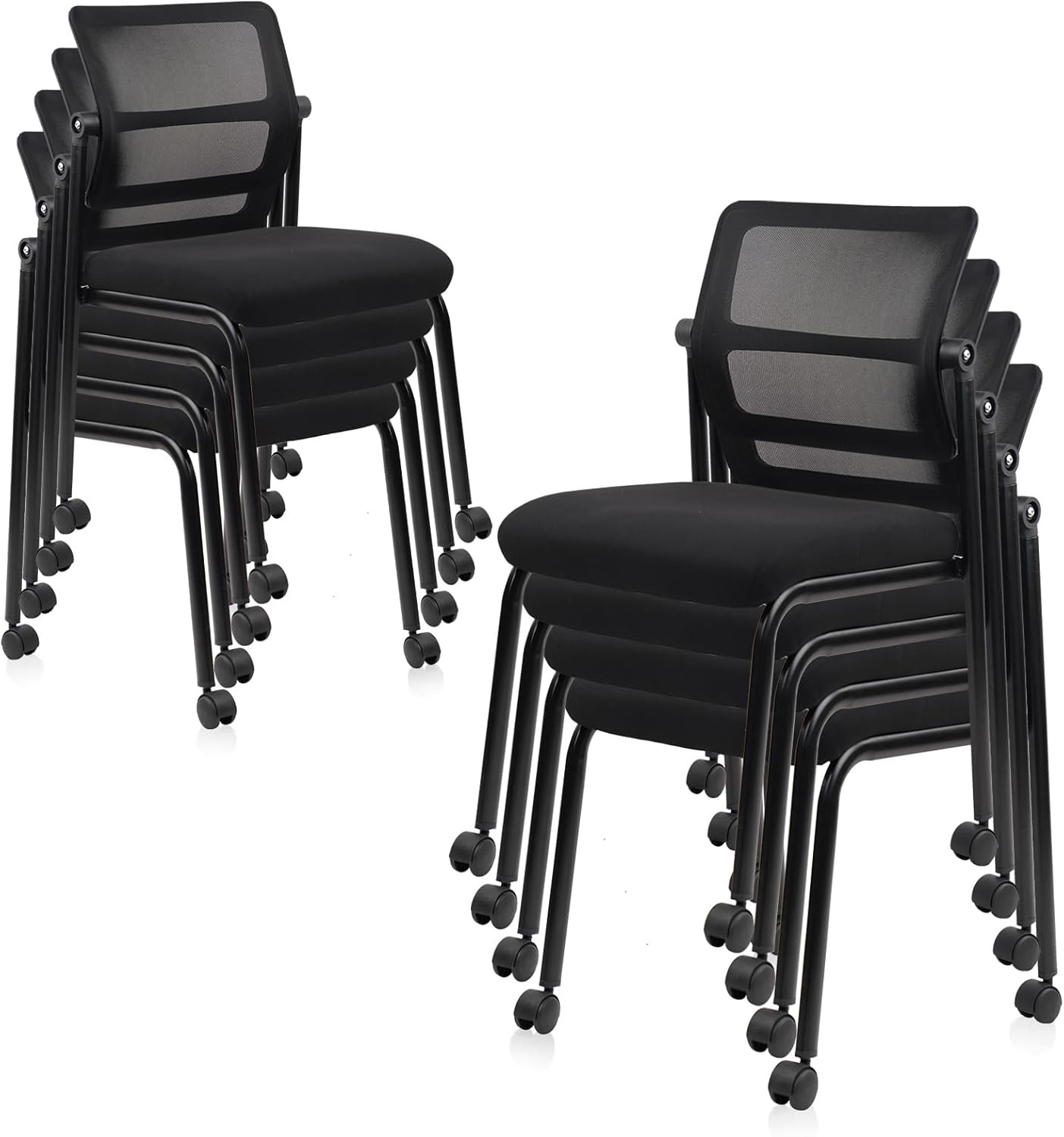 CLATINA Stacking Chairs 8 PK for Office and Waiting Rooms