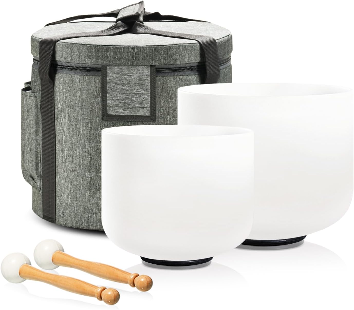 Lycrystal 2 PCS Crystal Singing Bowl Set for Healing