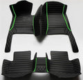 Luxury Leather Car Floor Mats Custom Full Coverage - All Black