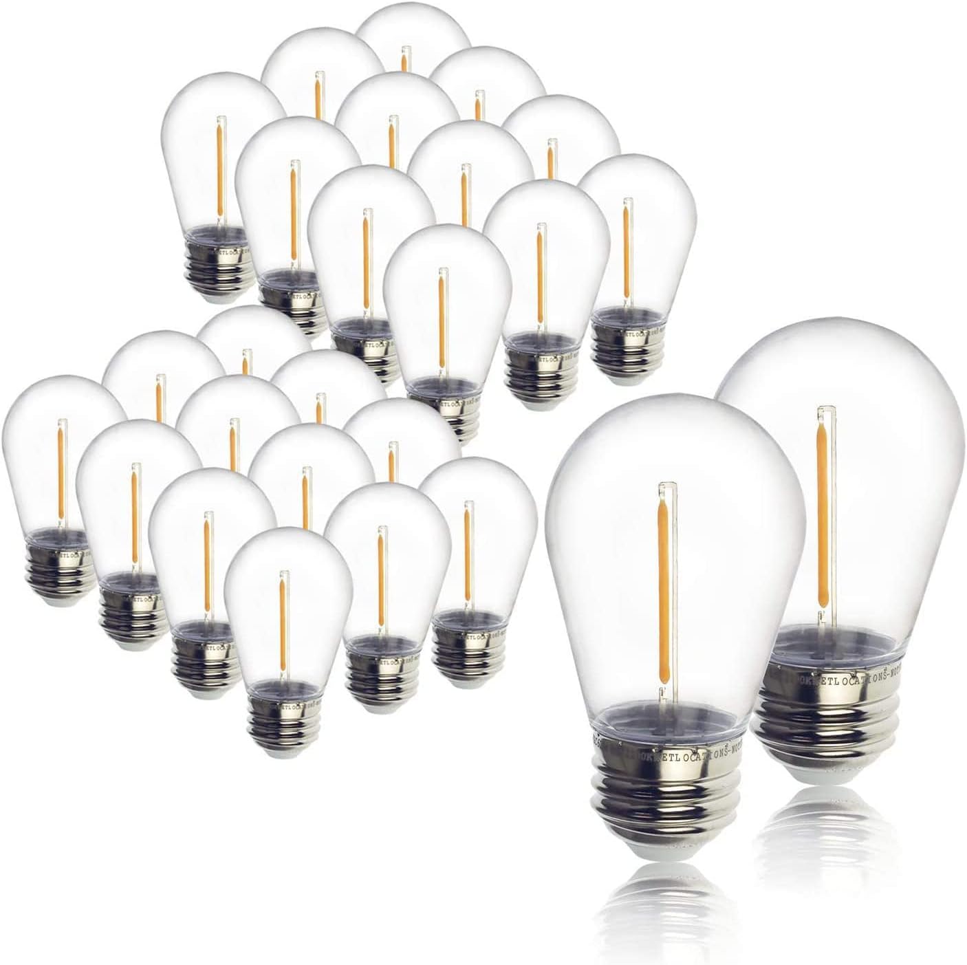 Jslinter 48-Pack LED String Light Bulbs for Outdoor Use