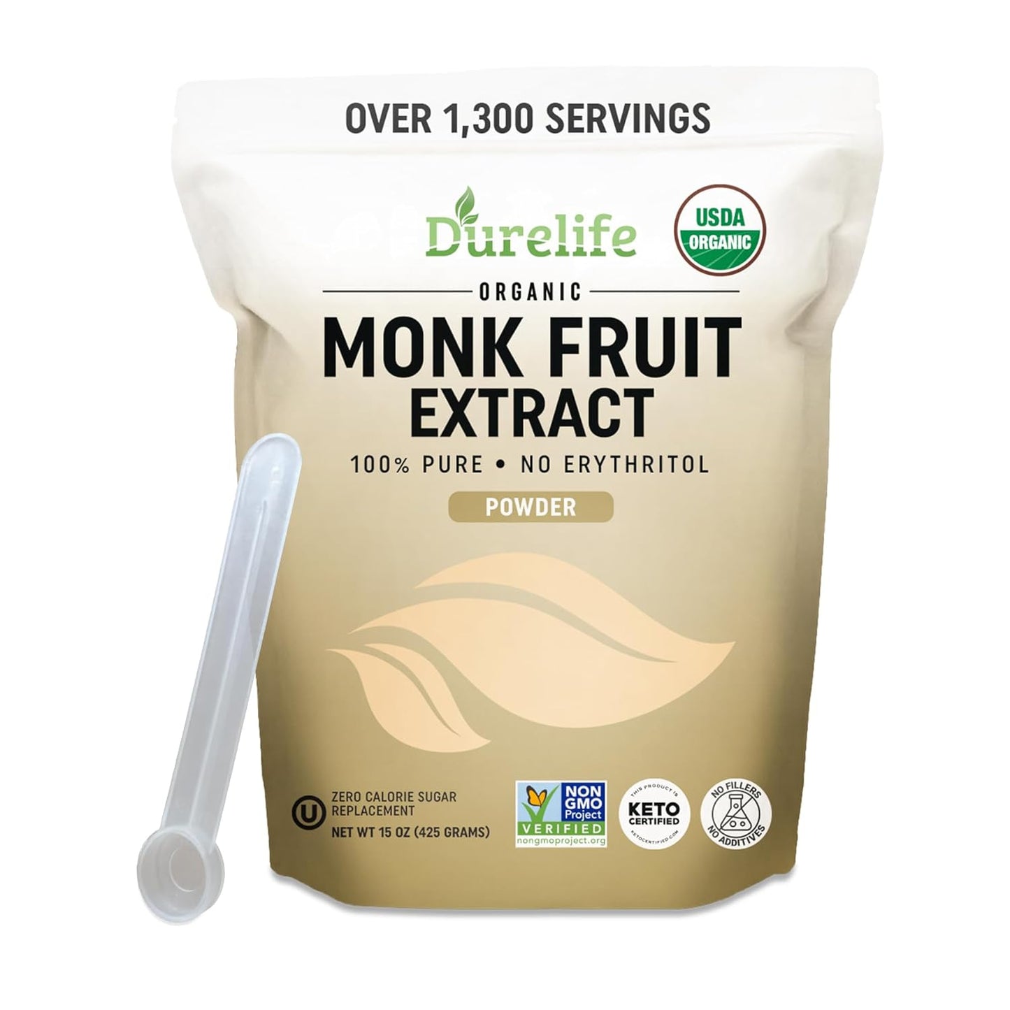 Durelife Organic Monk Fruit Sweetener - Pure Zero Calorie Sugar