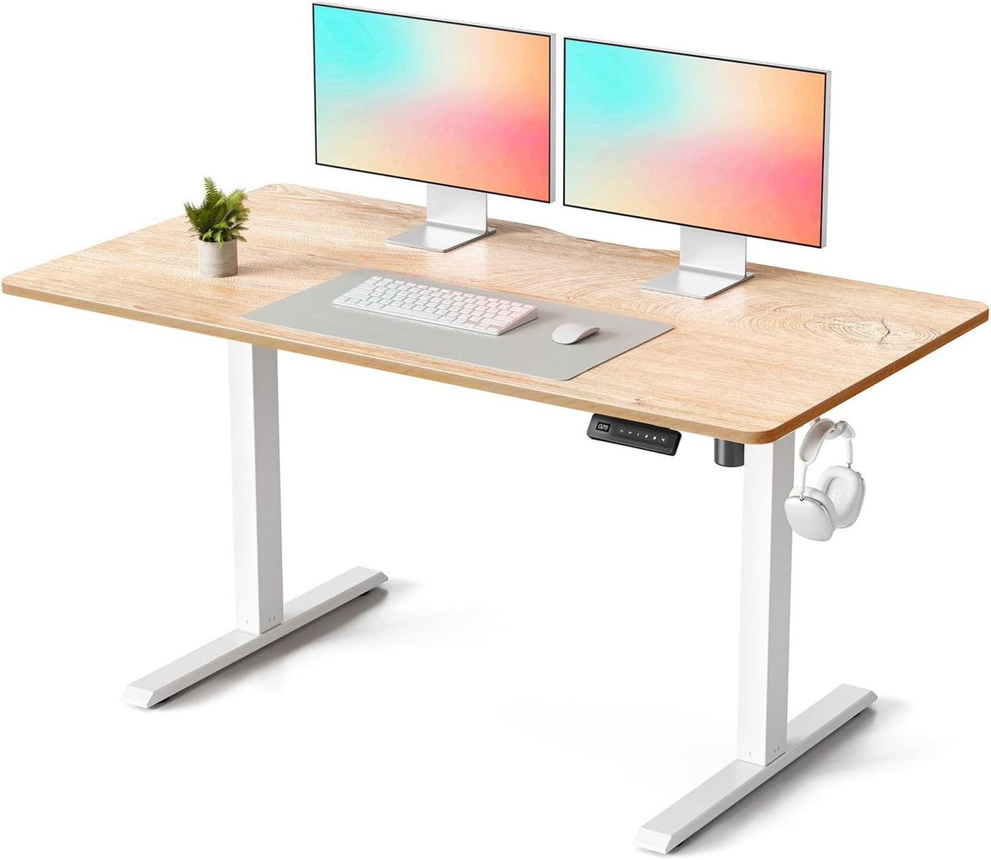 FEZIBO Standing Desk 55 28 Inches Electric Height Adjustable