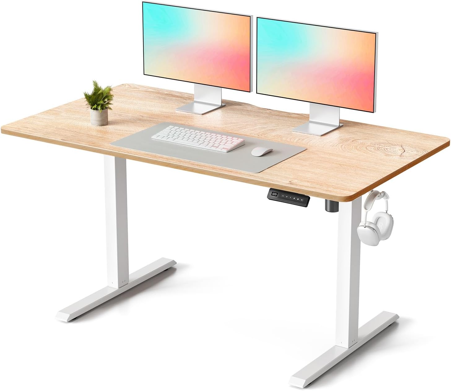 FEZIBO Standing Desk 55 28 Inches Electric Height Adjustable