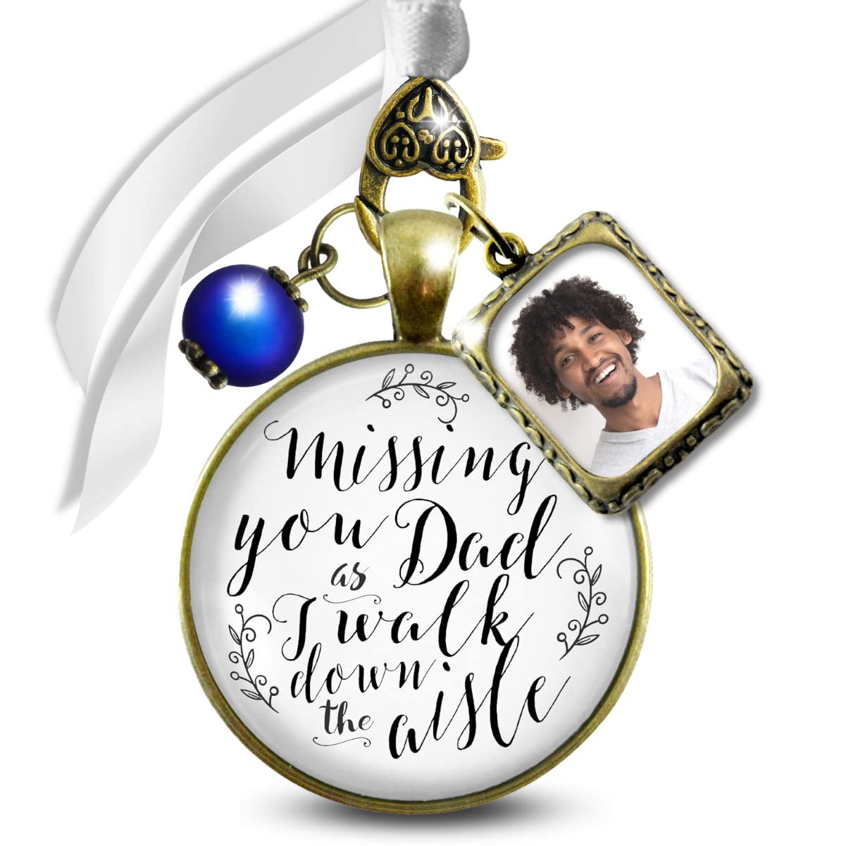 Meaningful Wedding Bouquet Charm for Dad's Memory on Aisle