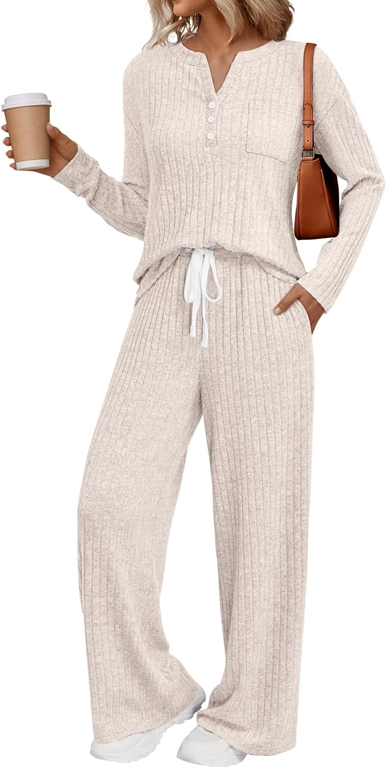 LILLUSORY Womens 2 Piece Lounge Set for Comfy Fall Outfits