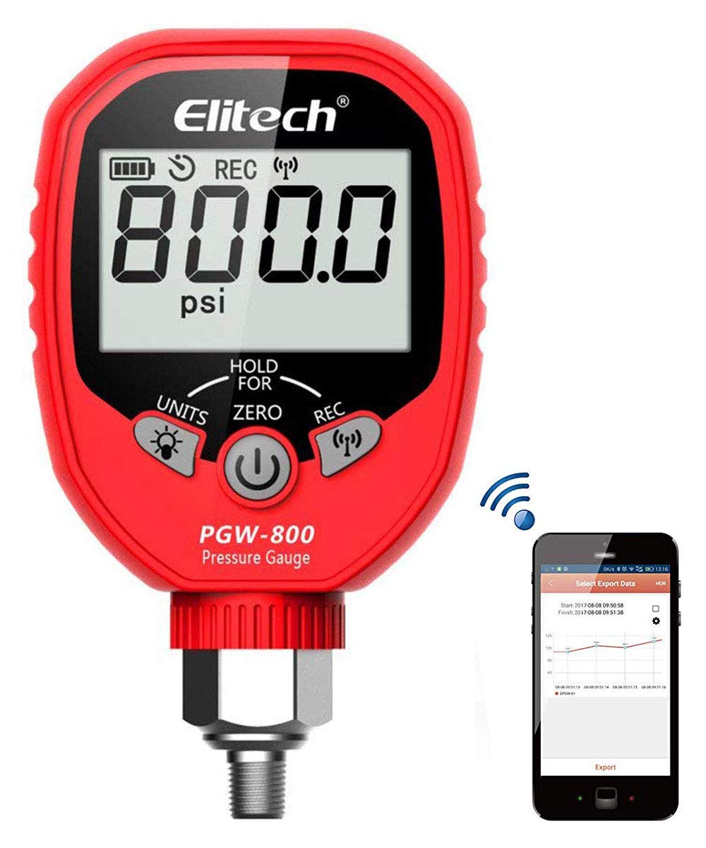 Elitech PGW-800 Digital High Pressure Gauge for HVAC Needs
