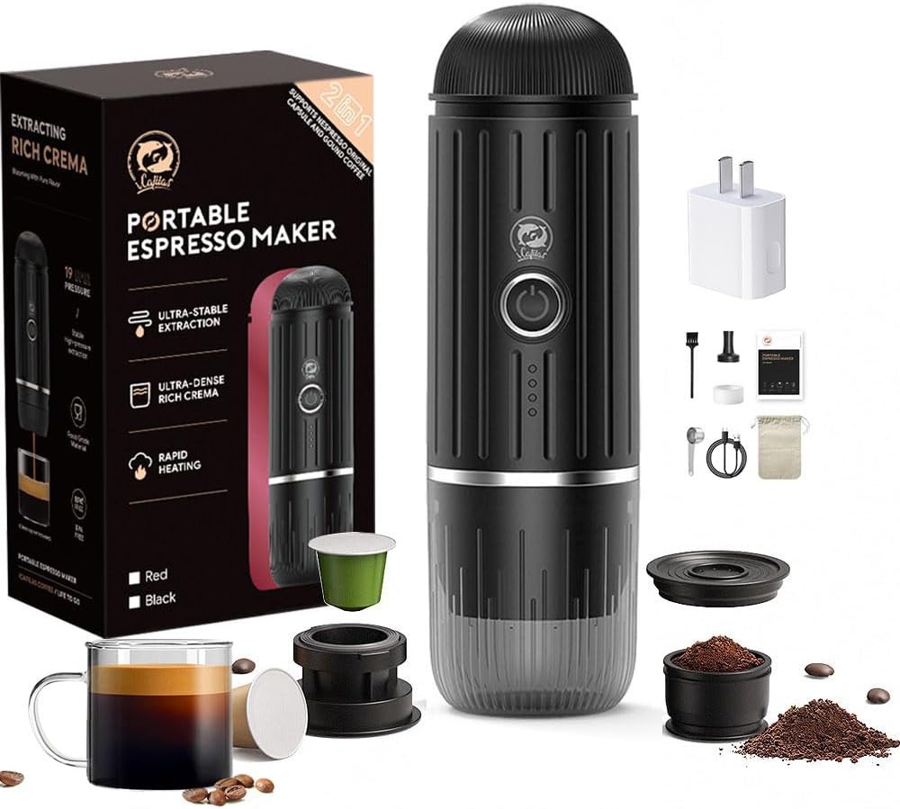 RECAFIMIL Portable Espresso: On-the-Go 19-Bar Power