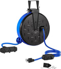 30 Ft Retractable Extension Cord Reel - Smooth Retract, 3 Outlets