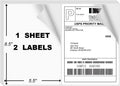 8.5in x 5.5in Half Page Self Adhesive Shipping Label - 8000 Labels
