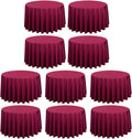 LTC LINENS 108 in Round Tablecloth Burgundy - Floor Length