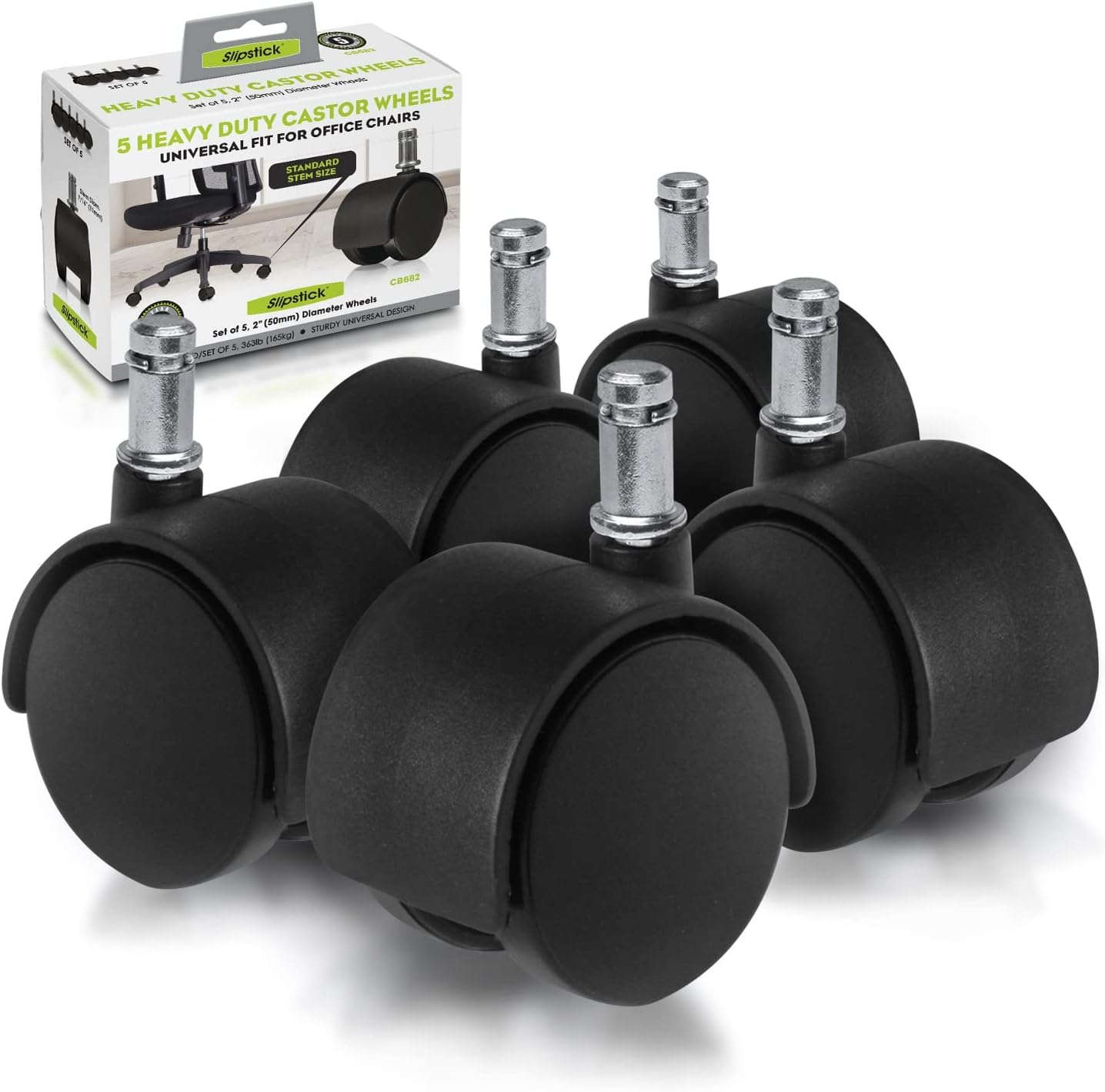 Upgrade to Smooth Gliding: Slipstick 2 Office Chair Wheels