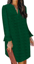 QACOHU Fall Dresses for Women: Casual V Neck Mini Tunic