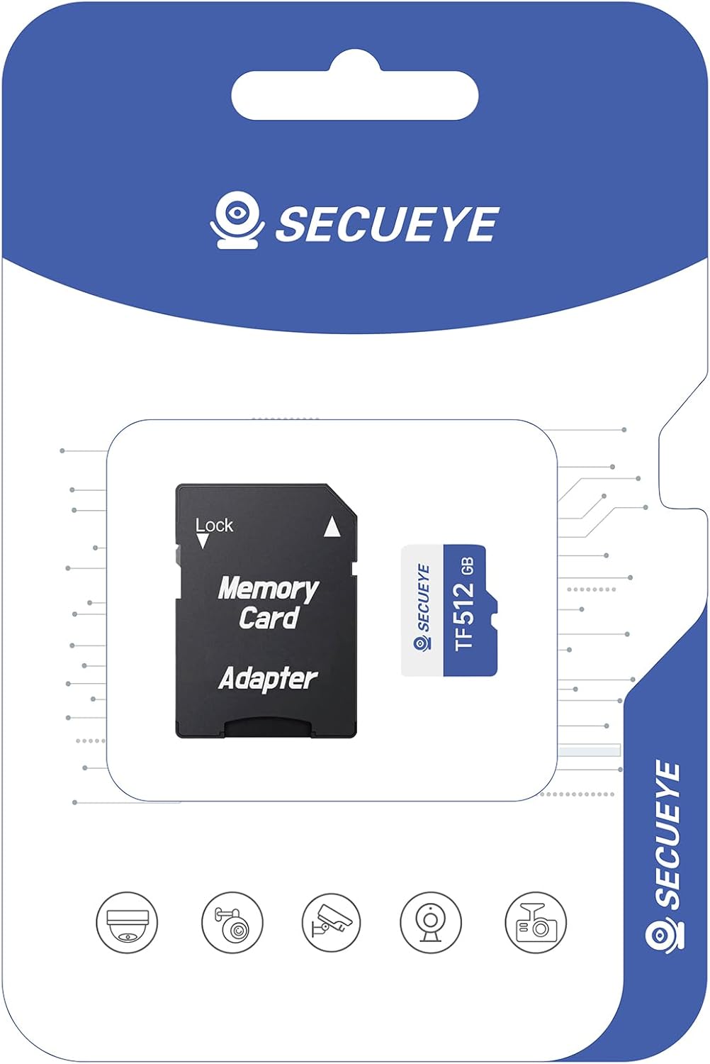 SECUEYE 512GB TF Memory Card with Adapter for High-Speed Storage