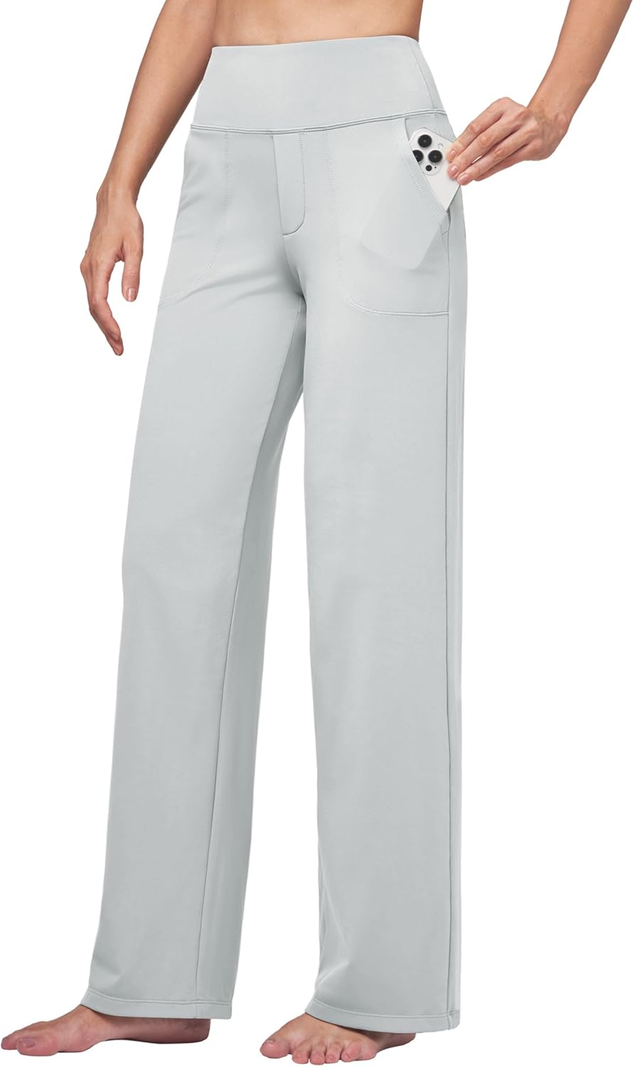 Willit Women's Yoga Pants Wide Leg Dress Work Pants with Pockets