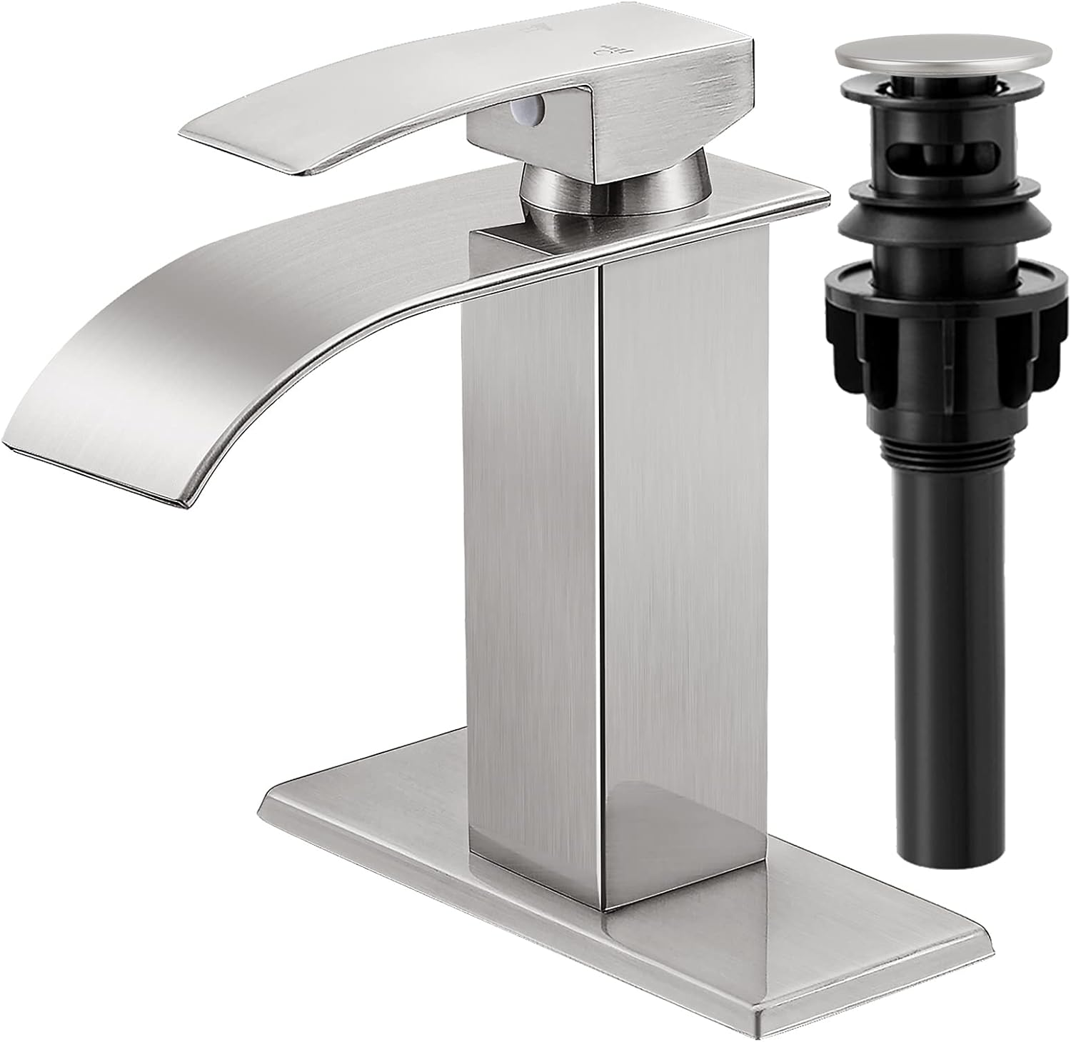 KZH Waterfall Bathroom Faucet with Elegant Brushed Nickel Finish