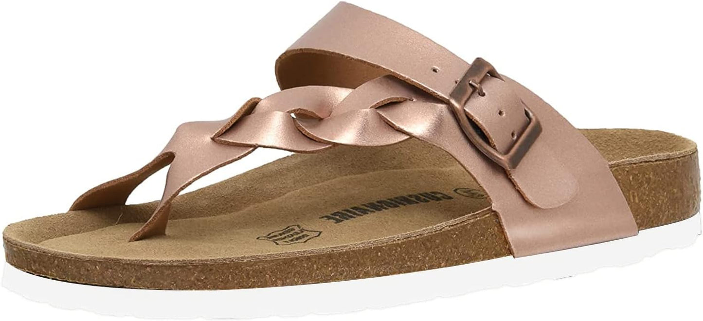 CUSHIONAIRE Women's Libby Cork Footbed Sandals for Comfort
