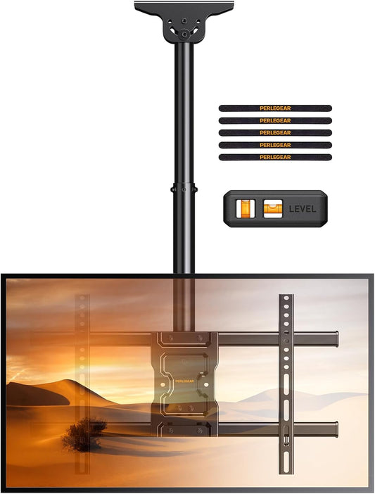 Perlegear Ceiling TV Mount for 37-75 inch TVs with Full Motion