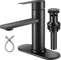Black Bathroom Faucet Single Hole Single Handle Vanity - Modern Matte