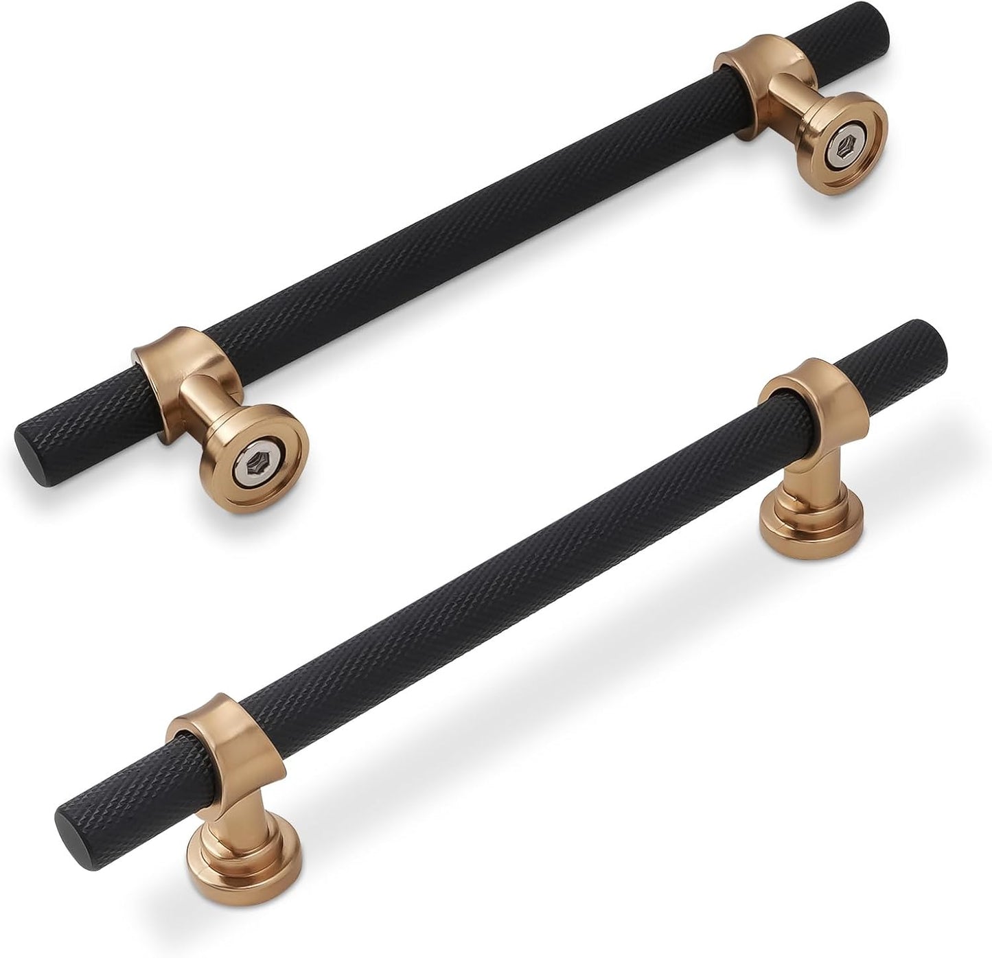 10 Pack 5 Inch Cabinet Pulls in Matte Black and Champagne Bronze